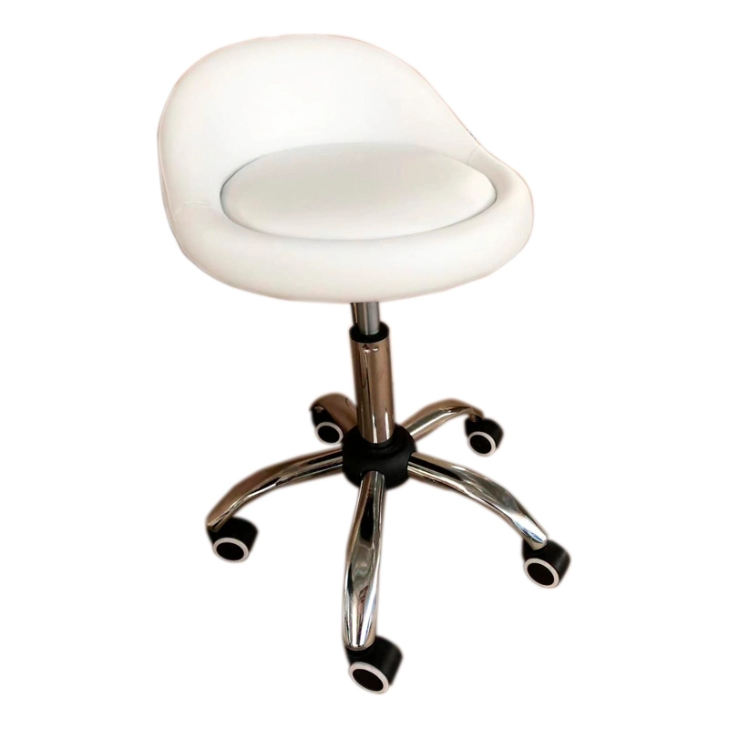 TABURETE CON RUEDAS - BLANCO - 1