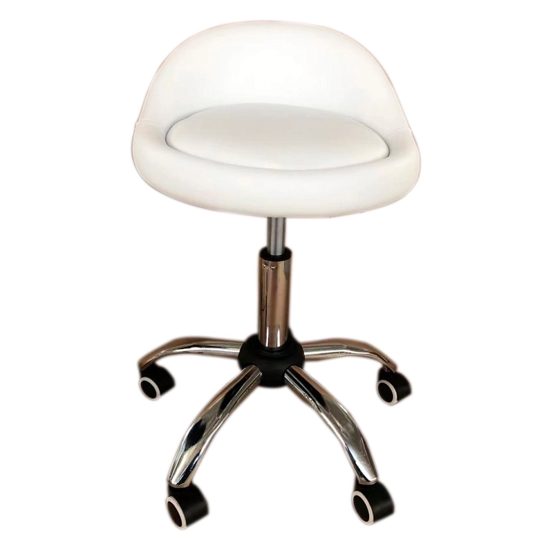 TABURETE CON RUEDAS - BLANCO - 2