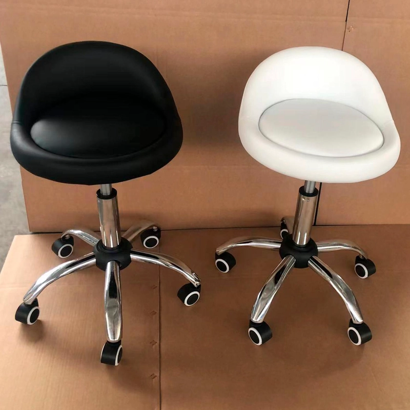 TABURETE CON RUEDAS - BLANCO - 3