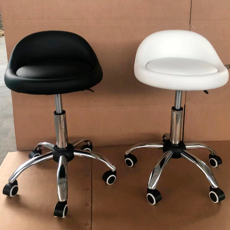 TABURETE CON RUEDAS - BLANCO - 4