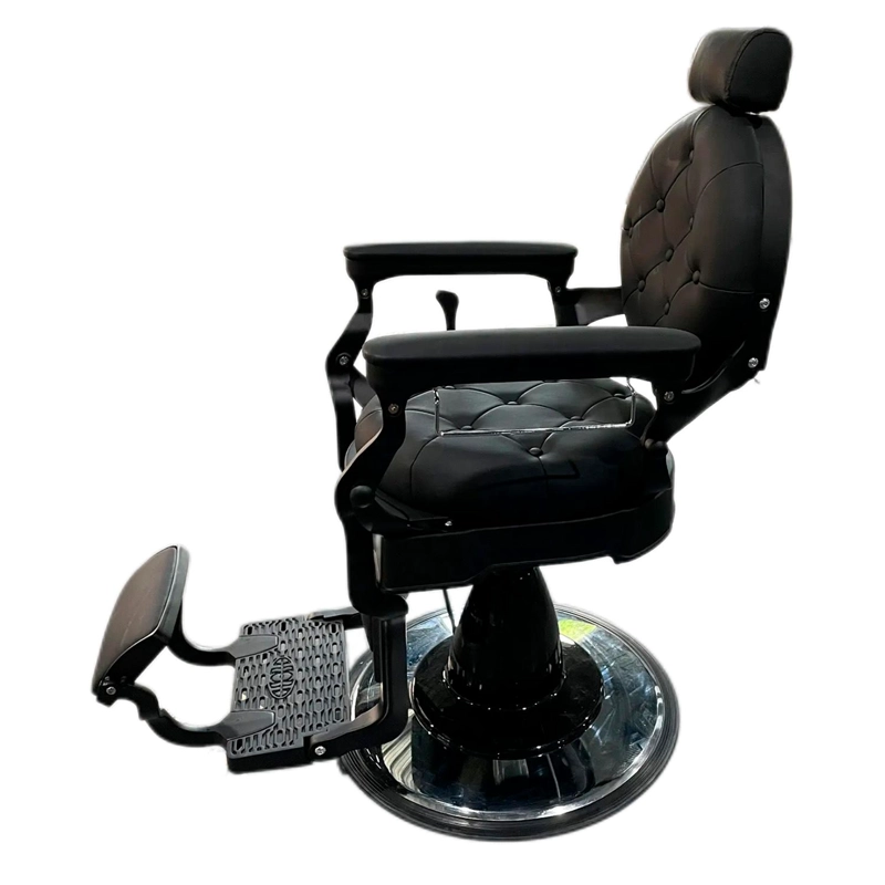 SILLON BARBERO GOLD NEGRO ECO CUERO RECLINABLE - NEGRO - 2