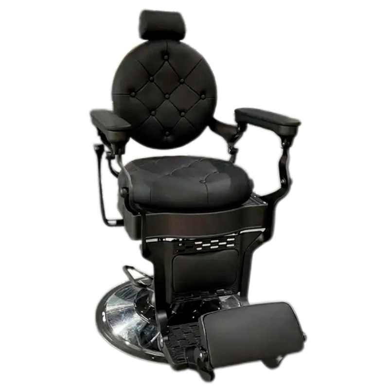 SILLON BARBERO GOLD NEGRO ECO CUERO RECLINABLE - NEGRO - 3