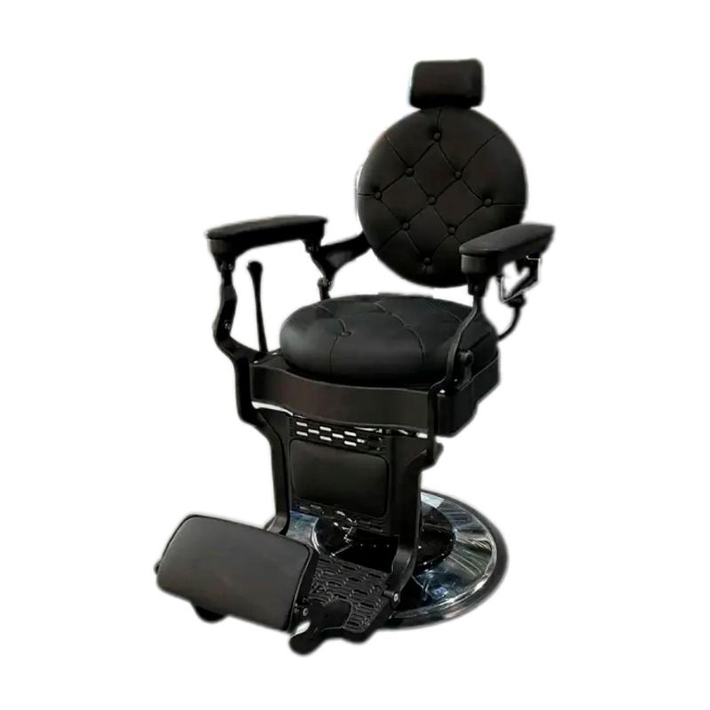 SILLON BARBERO GOLD NEGRO ECO CUERO RECLINABLE - NEGRO - 5