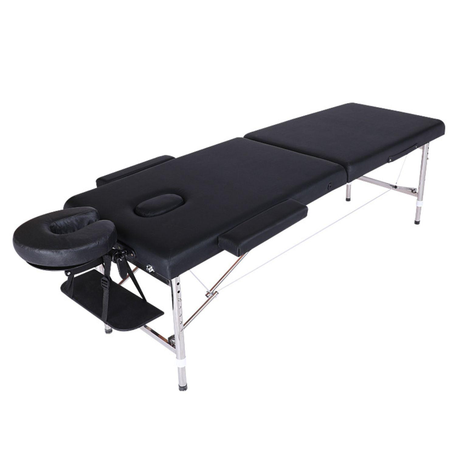 CAMILLA PARA MASAJES 2 CUERPOS ALUMINIO + CABECERA - NEGRO - 2