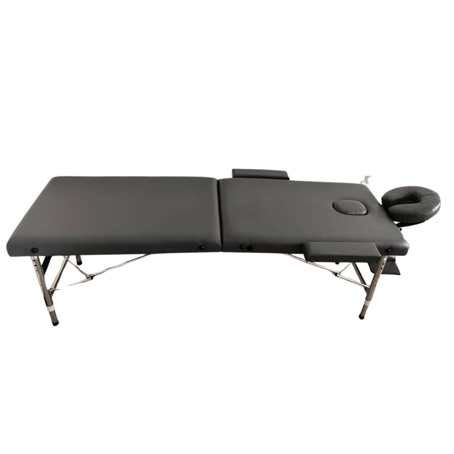 CAMILLA PARA MASAJES 2 CUERPOS ALUMINIO + CABECERA - NEGRO - 4