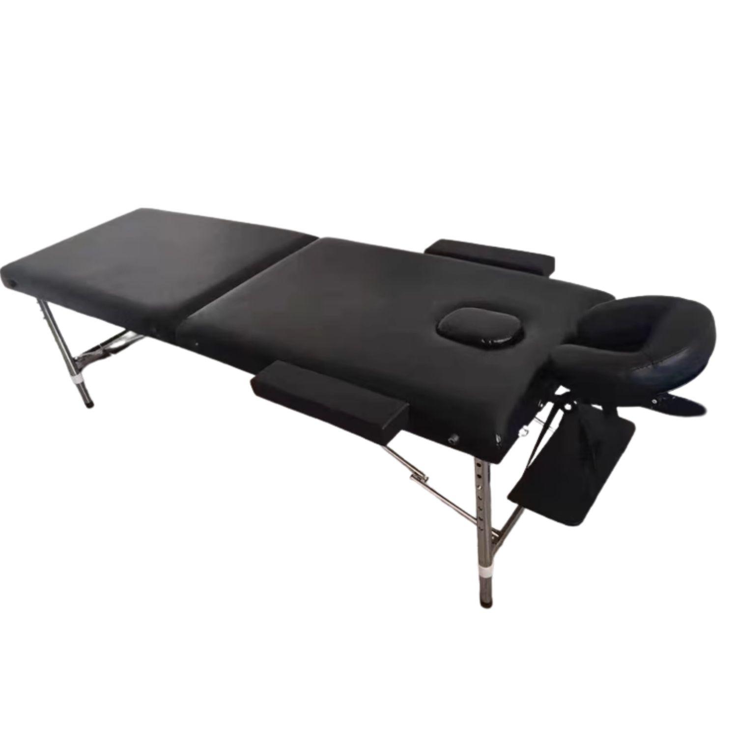 CAMILLA PARA MASAJES 2 CUERPOS ALUMINIO + CABECERA - NEGRO - 5