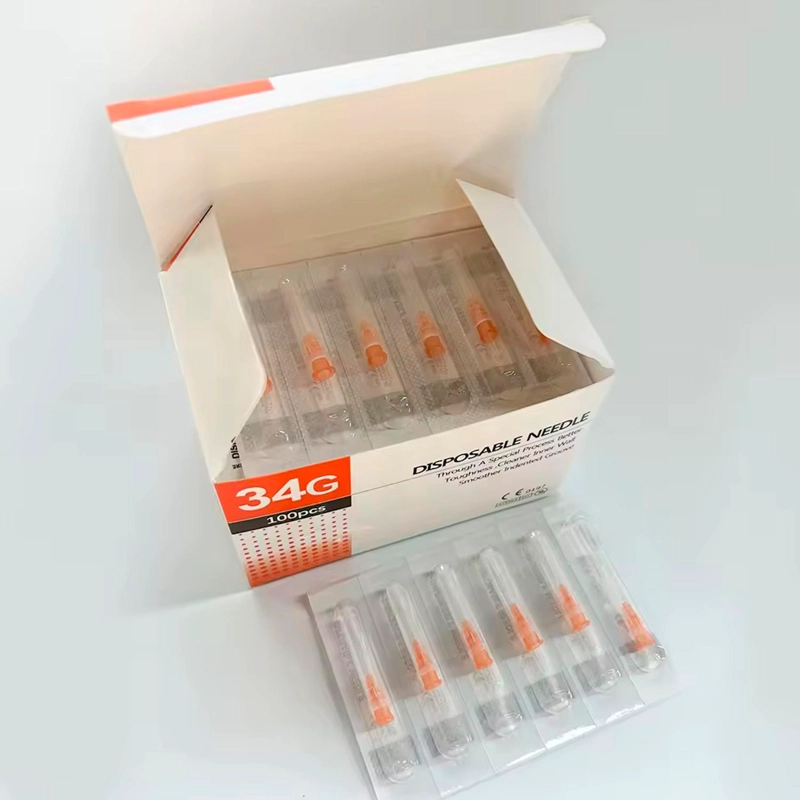 AGUJAS HIPODERMICAS 34G 4MM MESOTERAPIA CAJA * 100 UNDS. - 4