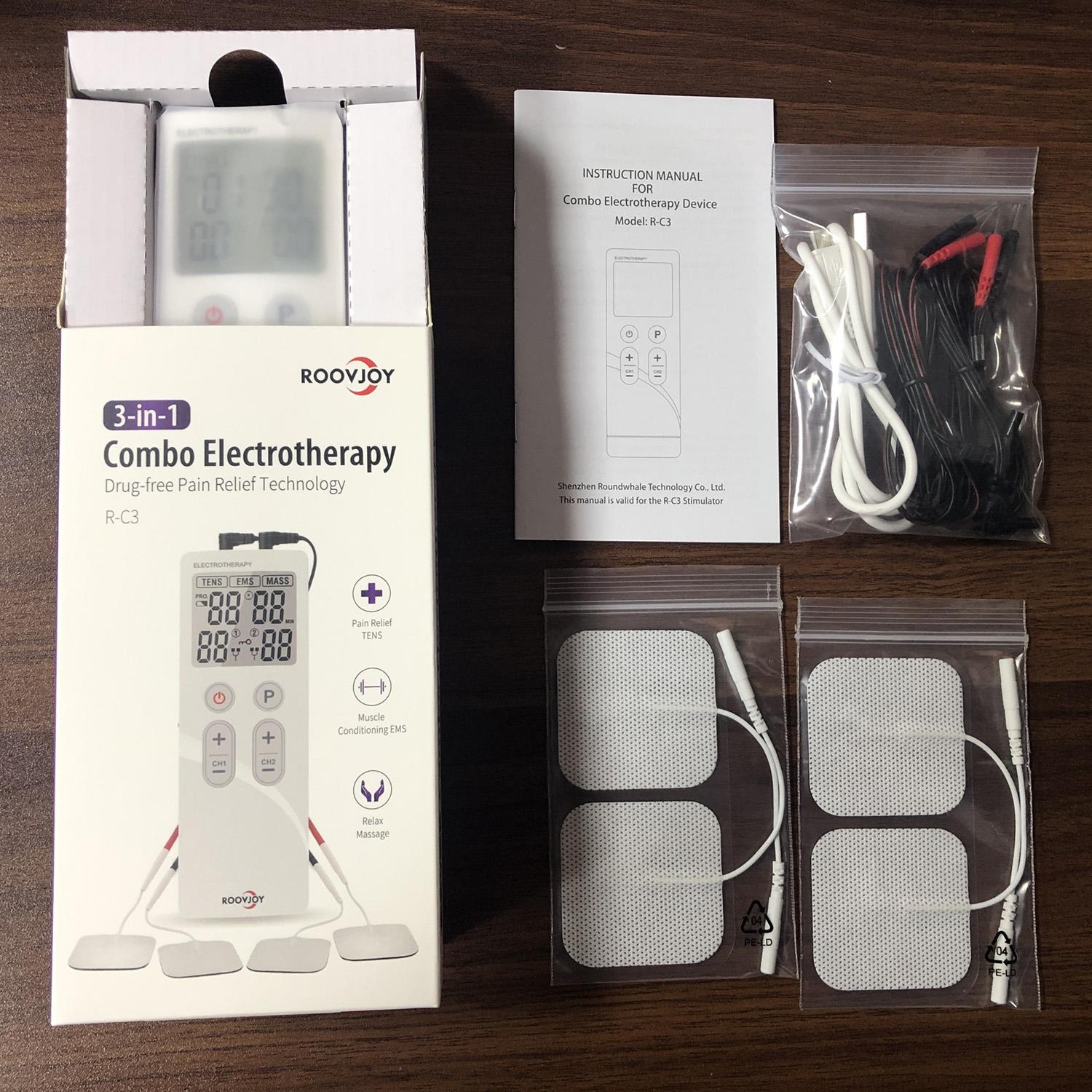ELECTROTERAPIA + TENS + EMS + MASAJE / RECARGABLE USB / R-C3 - 6
