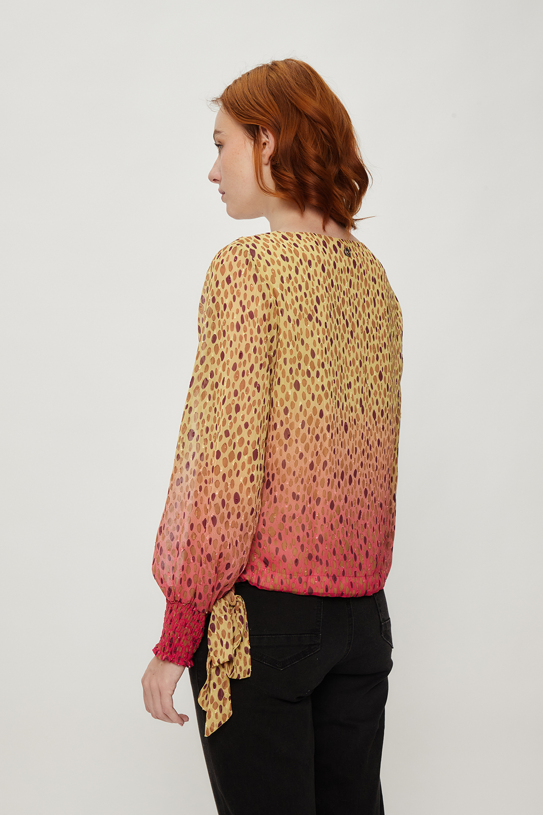 eclectic leopard peasant blouse