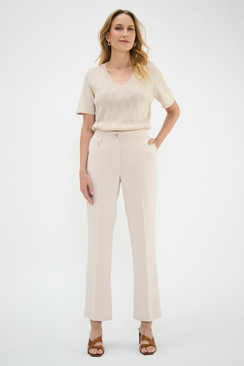 PANTALÓN MUJER MA GRIFFE BEIGE FORMAL RECTO - 1
