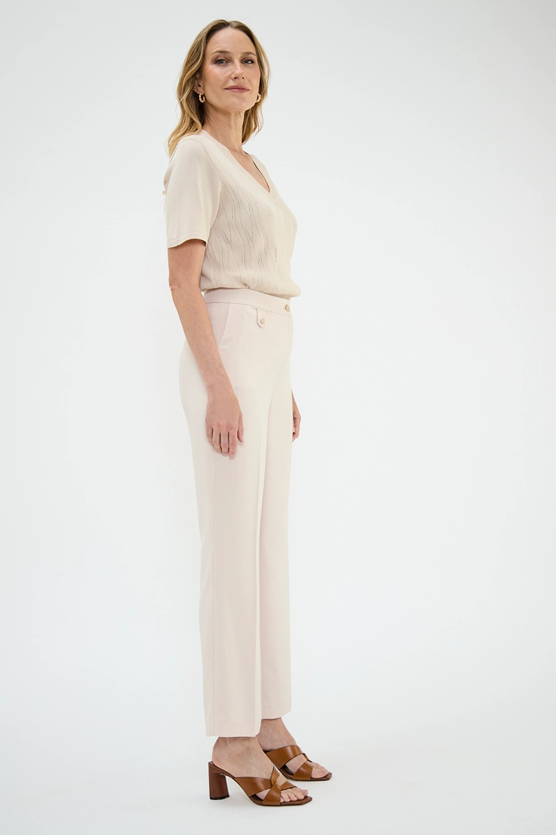 PANTALÓN MUJER MA GRIFFE BEIGE FORMAL RECTO - 4