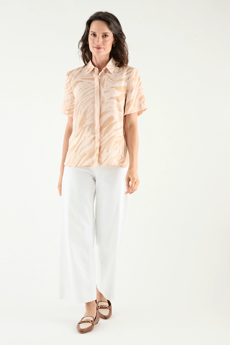 BLUSA MUJER MA GRIFFE BLANCO CAMISERA ESTAMPADA - 5
