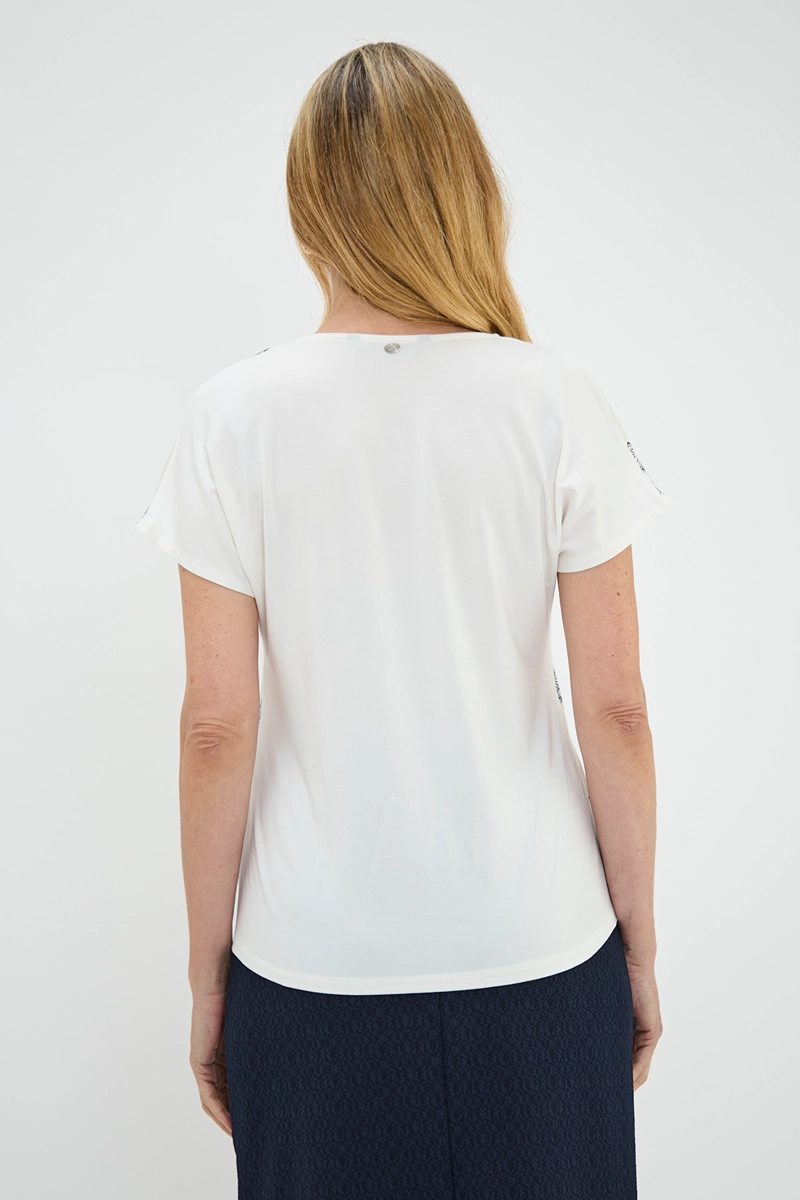 POLERA MANGA CAIDA MUJER MA GRIFFE BLANCO ESTAMPADA - 4
