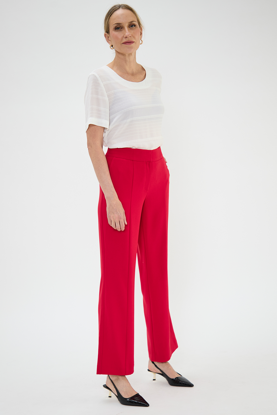 PANTALÓN MUJER MA GRIFFE FUCSIA CON CORTE PIERNA - 4