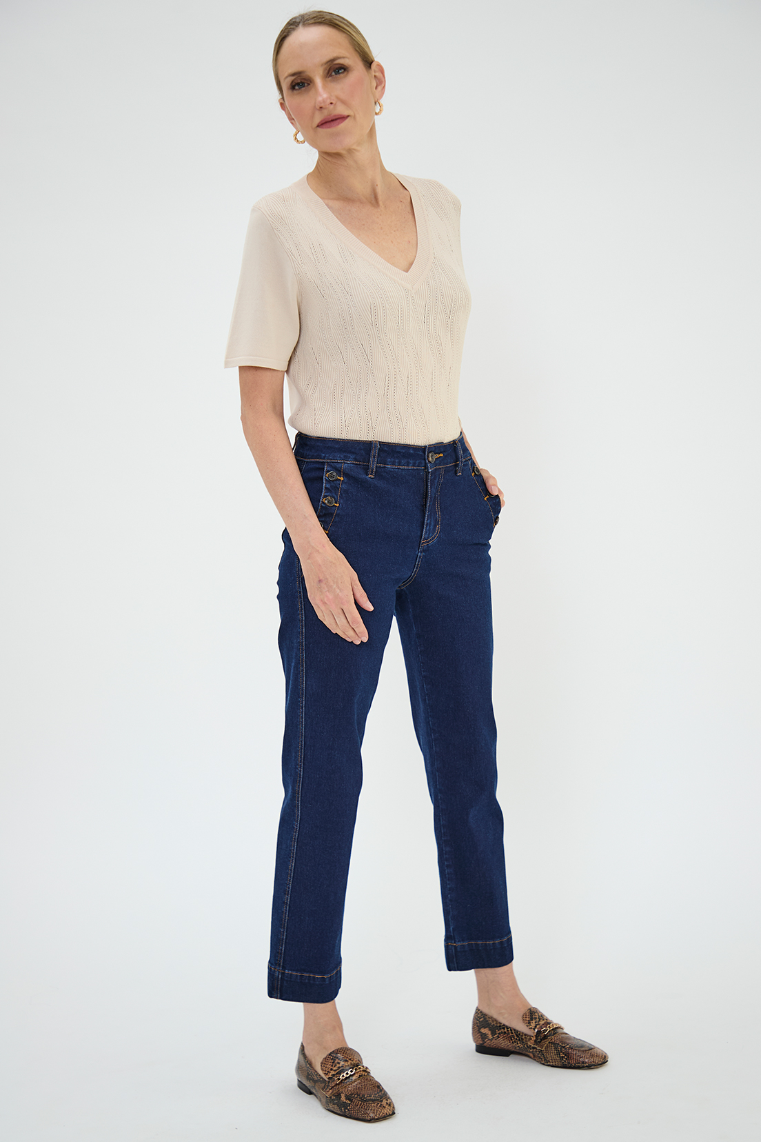 POLERA MUJER MA GRIFFE BEIGE TEJIDA - 3