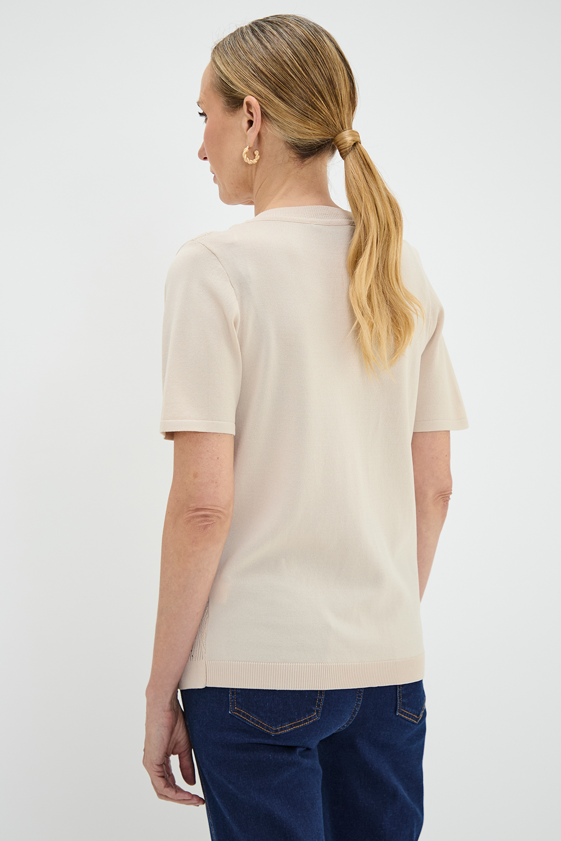 POLERA MUJER MA GRIFFE BEIGE TEJIDA - 4
