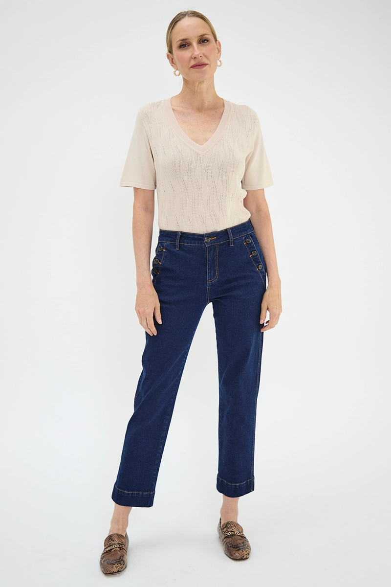 POLERA MUJER MA GRIFFE BEIGE TEJIDA - 5