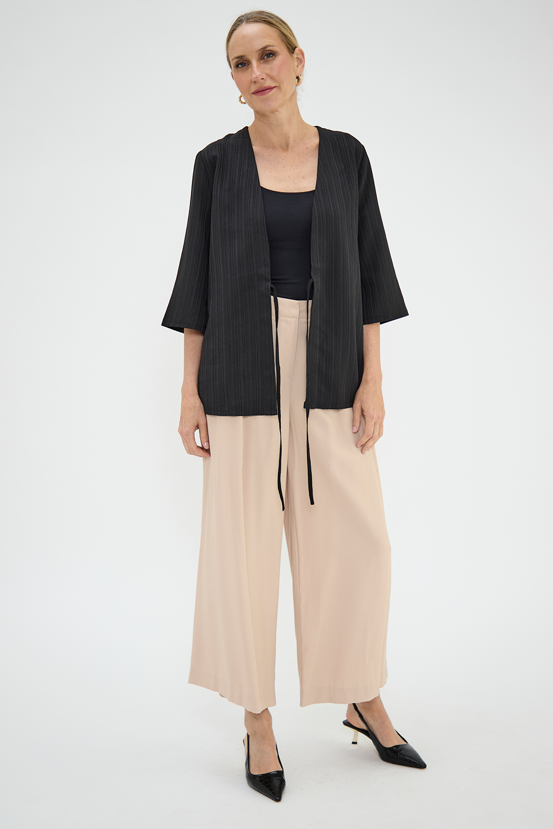 KIMONO MUJER MA GRIFFE NEGRO TEXTURA - 1
