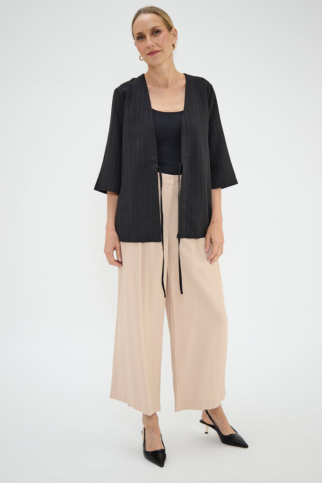 KIMONO MUJER MA GRIFFE NEGRO TEXTURA - 1