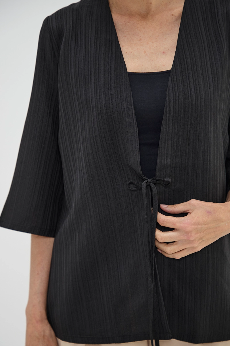 KIMONO MUJER MA GRIFFE NEGRO TEXTURA - 2