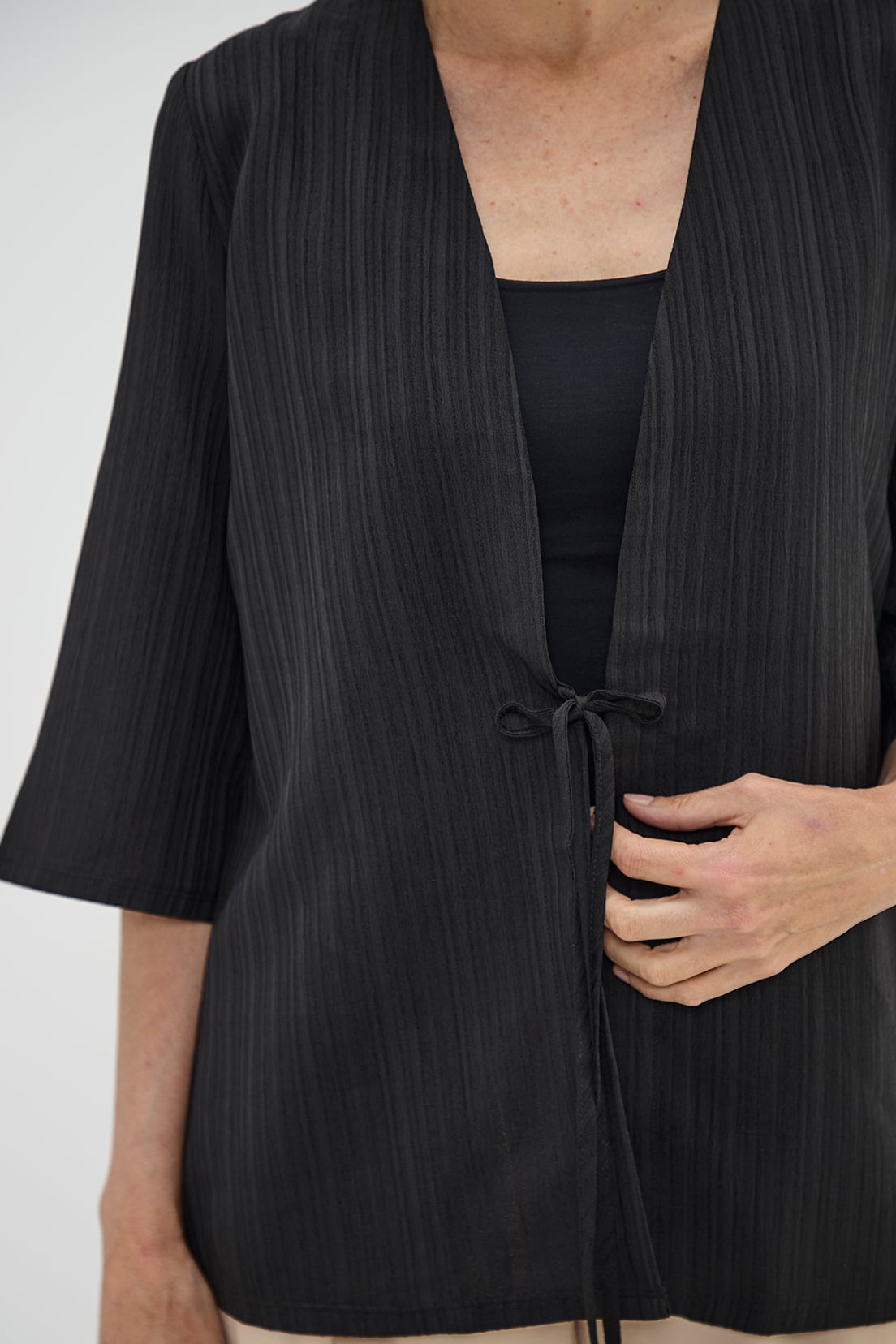 KIMONO MUJER MA GRIFFE NEGRO TEXTURA - 2