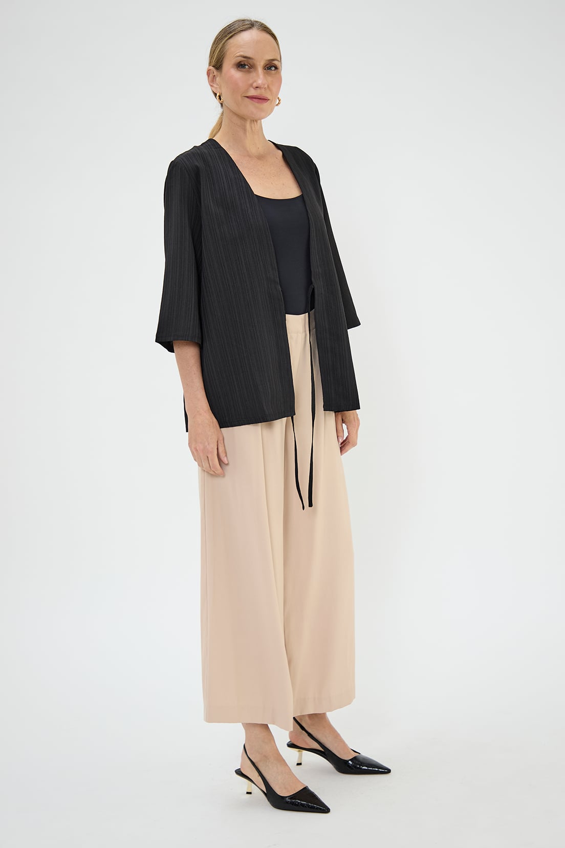 KIMONO MUJER MA GRIFFE NEGRO TEXTURA - 3