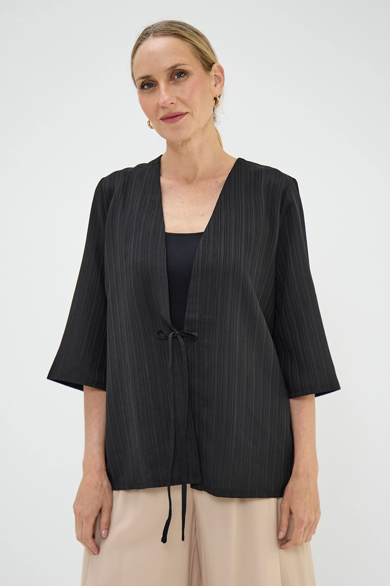 KIMONO MUJER MA GRIFFE NEGRO TEXTURA - 4