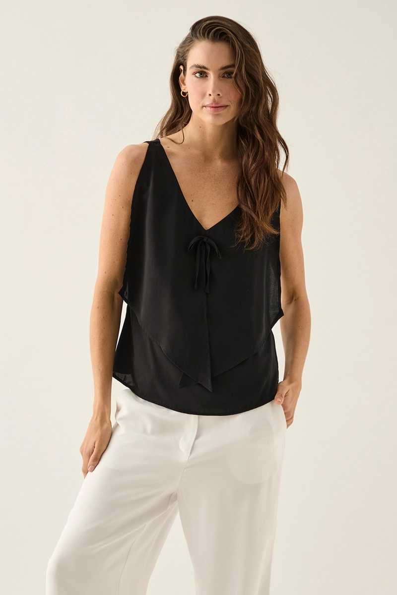 BLUSA MUJER ASH NEGRO LISA - 1