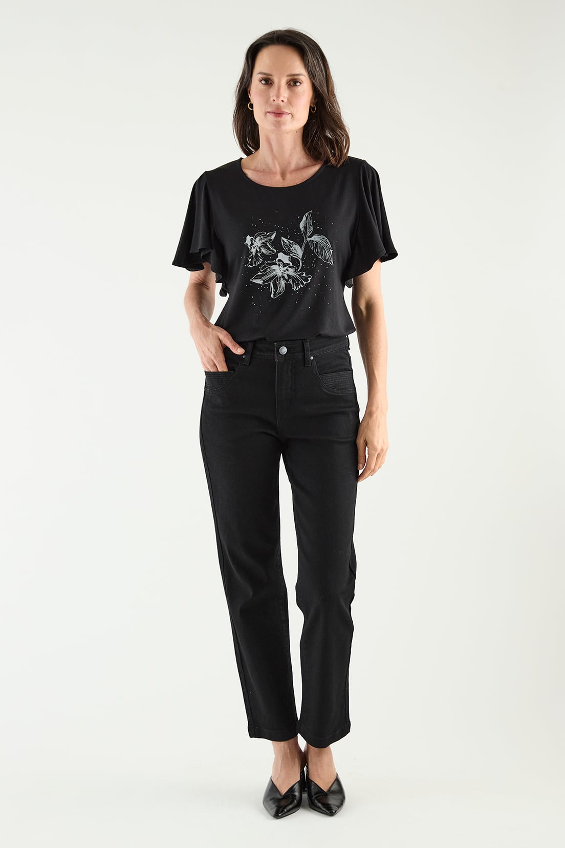 POLERA MUJER MA GRIFFE NEGRO ESTAMPADO FOCALIZADO - 1