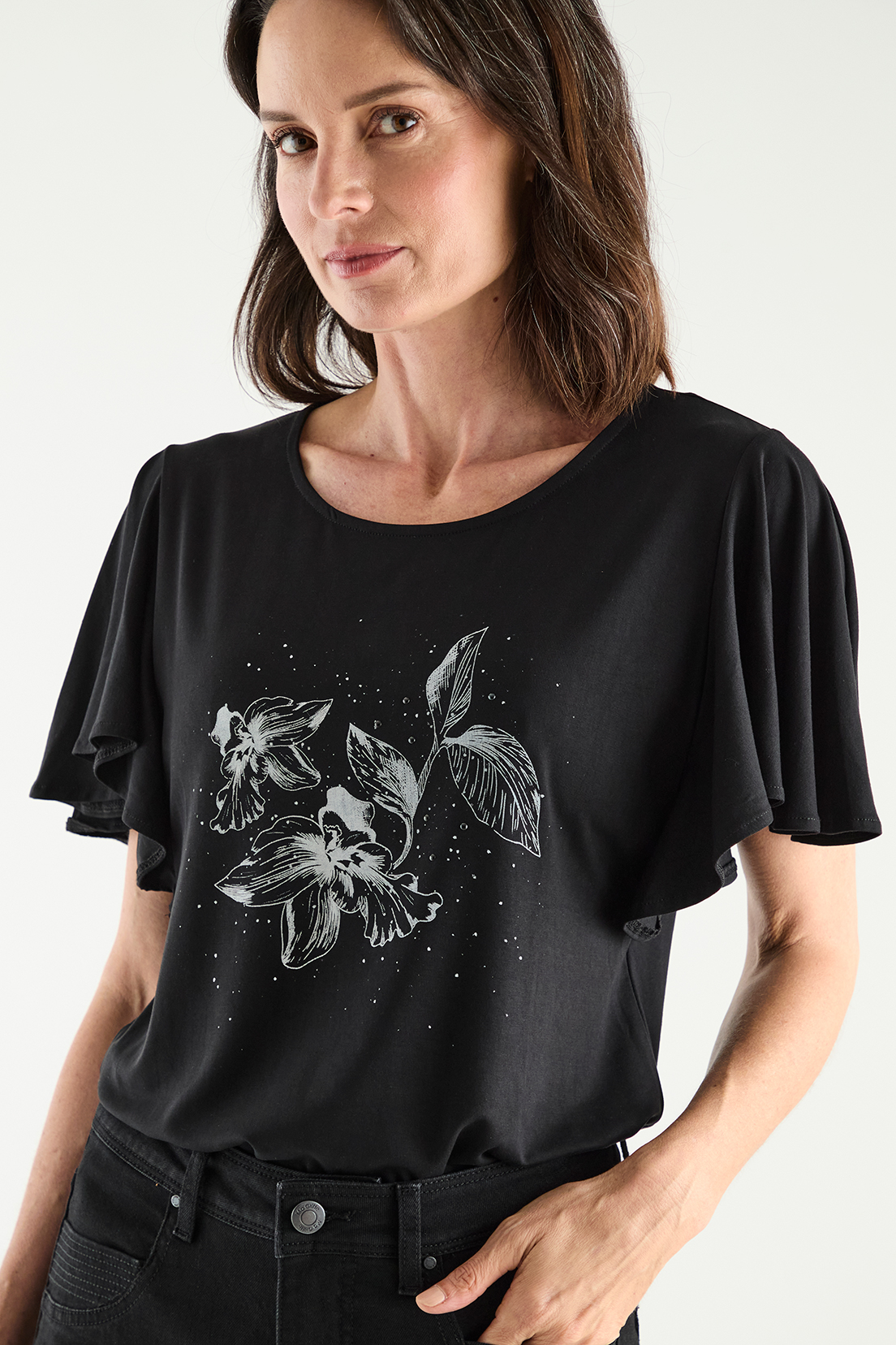 POLERA MUJER MA GRIFFE NEGRO ESTAMPADO FOCALIZADO - 2