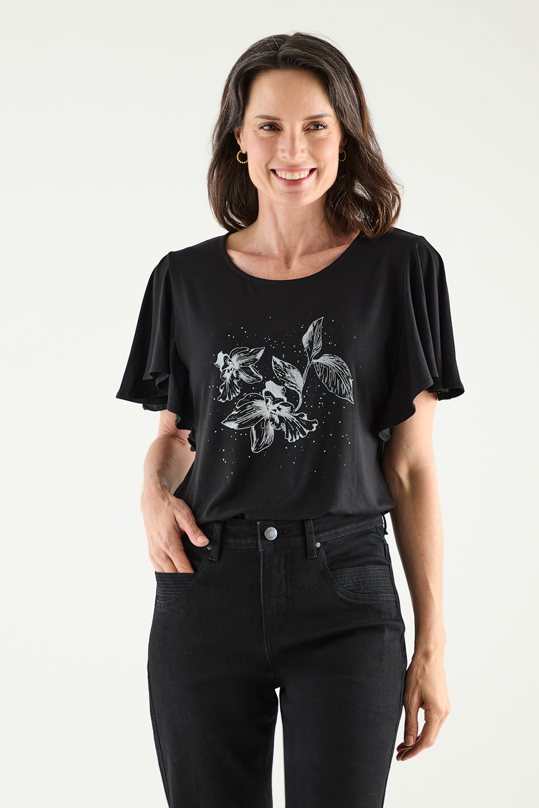 POLERA MUJER MA GRIFFE NEGRO ESTAMPADO FOCALIZADO - 5