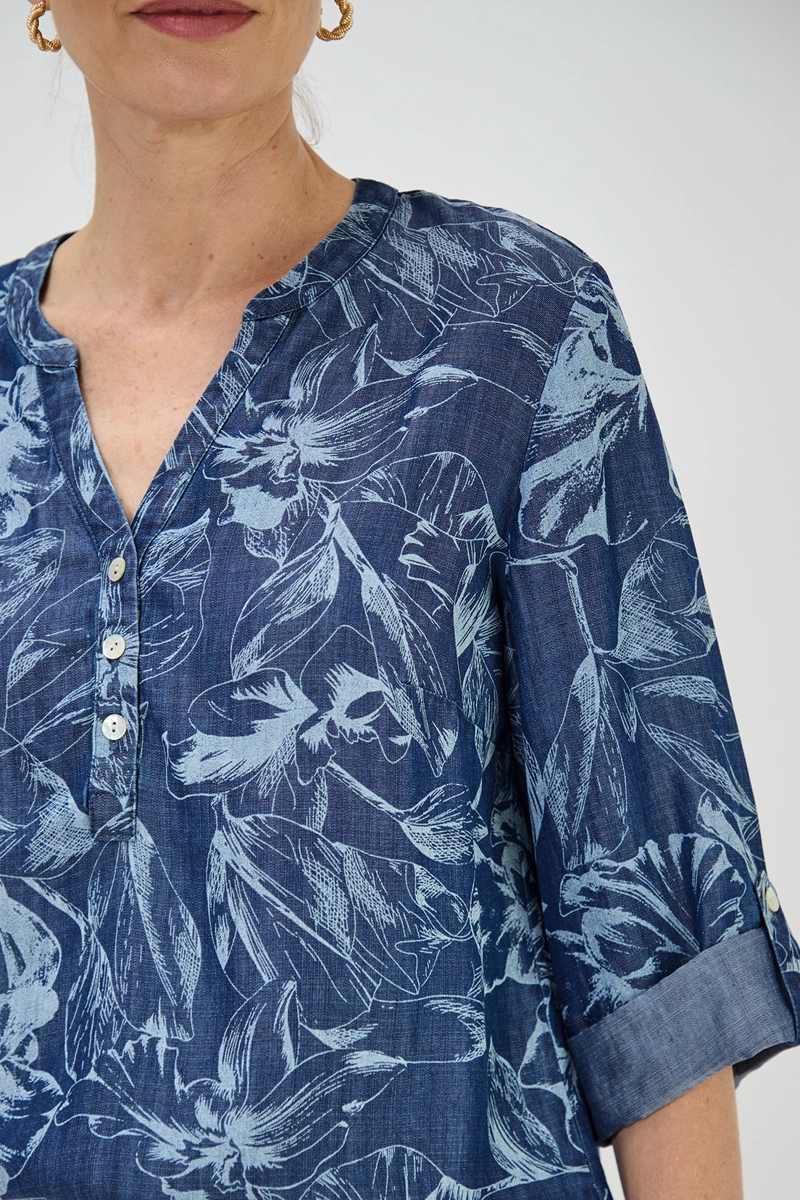BLUSA MUJER MA GRIFFE AZUL LYOCELL ESTAMPADA - 2
