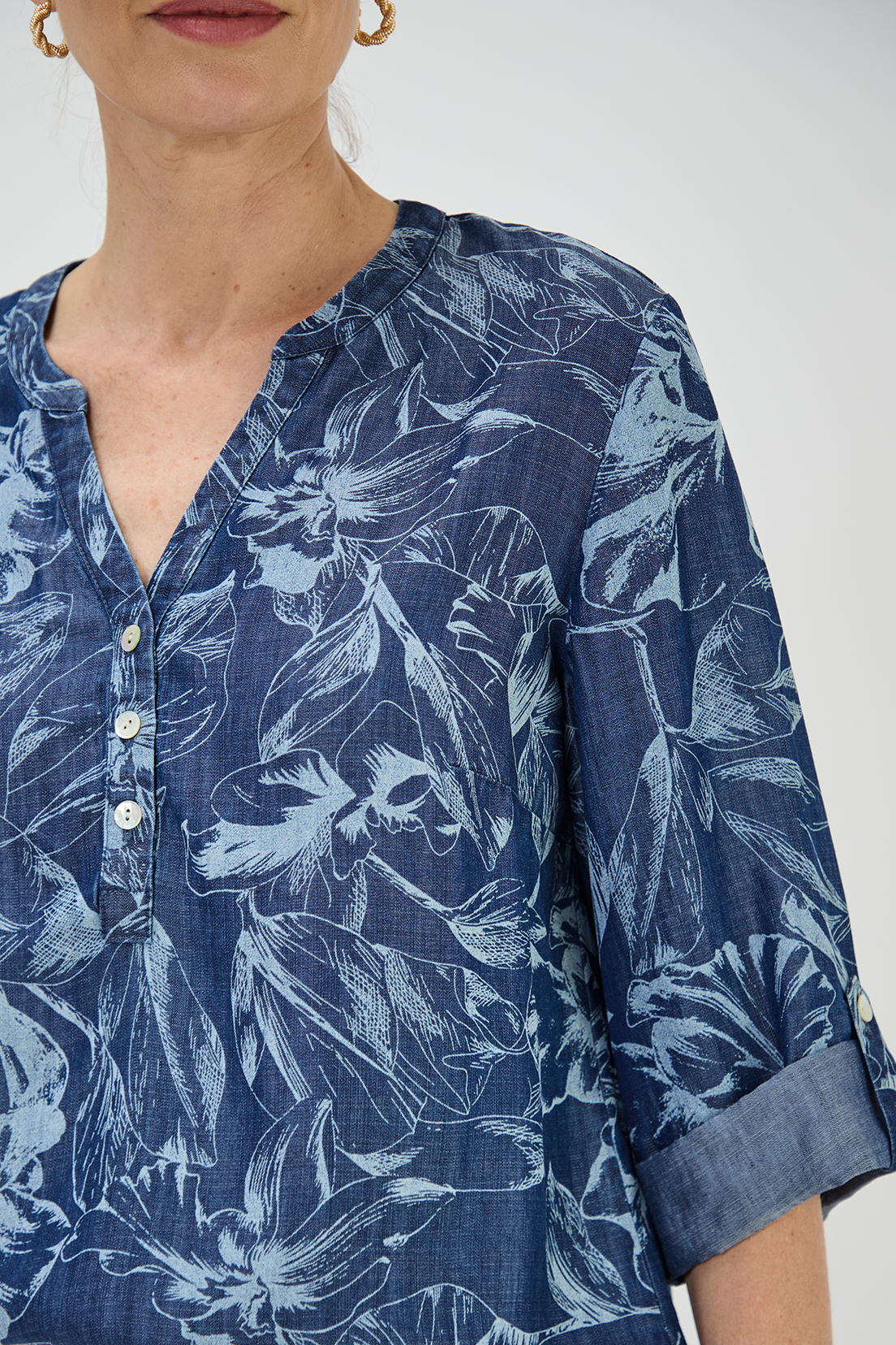 BLUSA MUJER MA GRIFFE AZUL LYOCELL ESTAMPADA - 2