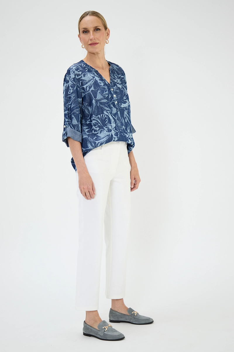BLUSA MUJER MA GRIFFE AZUL LYOCELL ESTAMPADA - 3