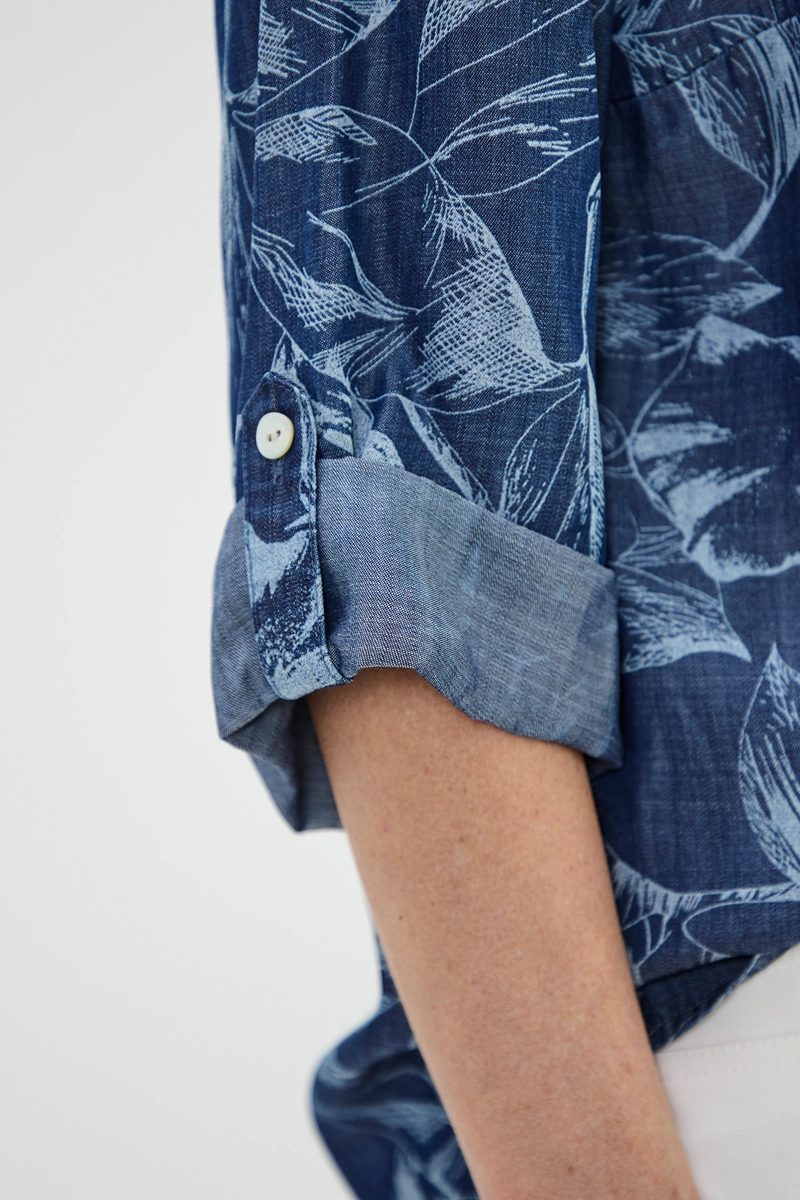 BLUSA MUJER MA GRIFFE AZUL LYOCELL ESTAMPADA - 4