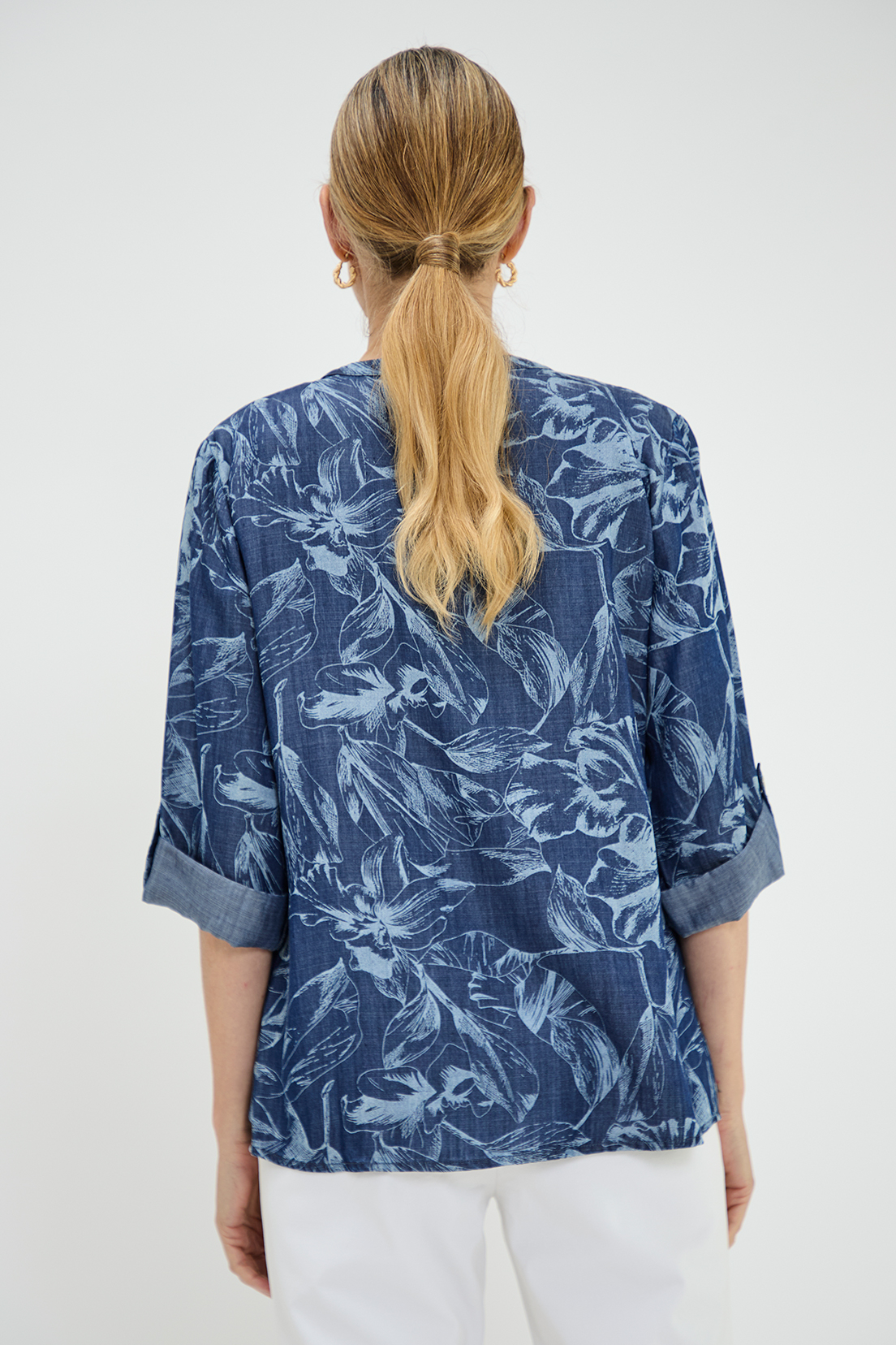 BLUSA MUJER MA GRIFFE AZUL LYOCELL ESTAMPADA - 5