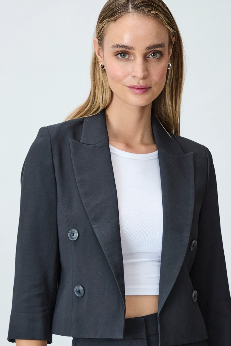 BLAZER MUJER IO NEGRO LISO - 1