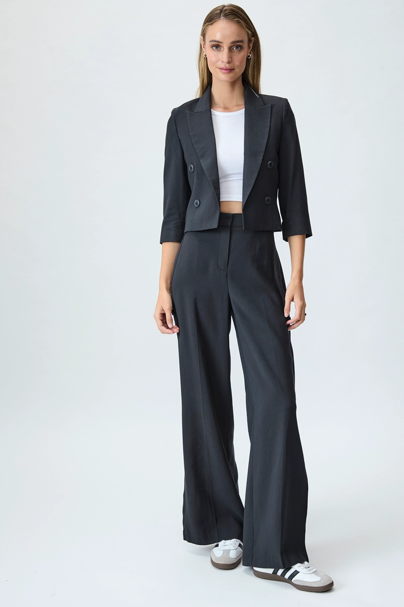 BLAZER MUJER IO NEGRO LISO - 4
