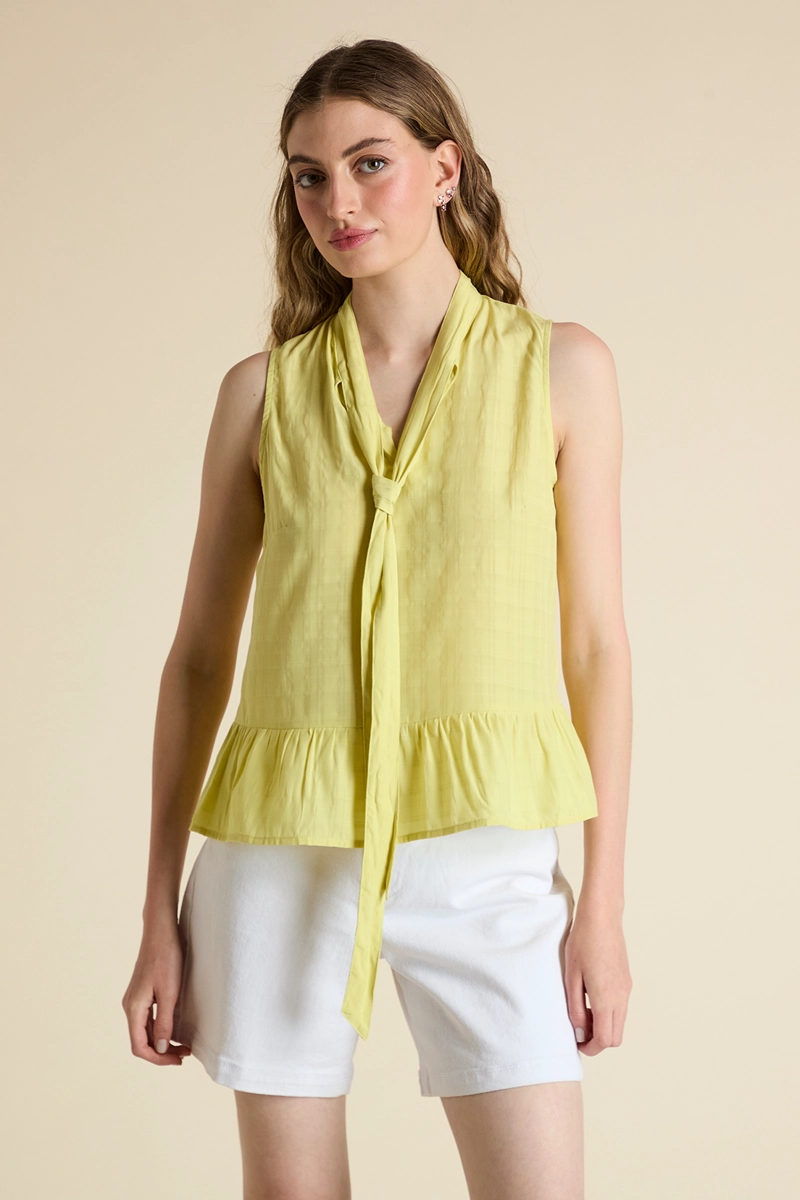 BLUSA MUJER IO AMARILLO LISA - 1