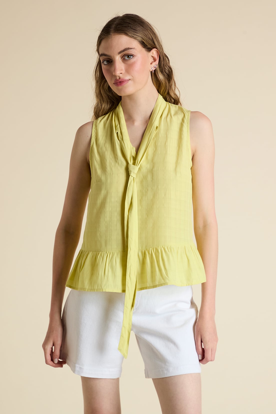 BLUSA MUJER IO AMARILLO LISA - 1