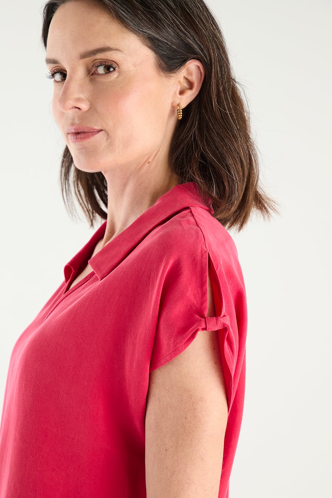 BLUSA MUJER MA GRIFFE FUCSIA ESCOTE EN V - 2