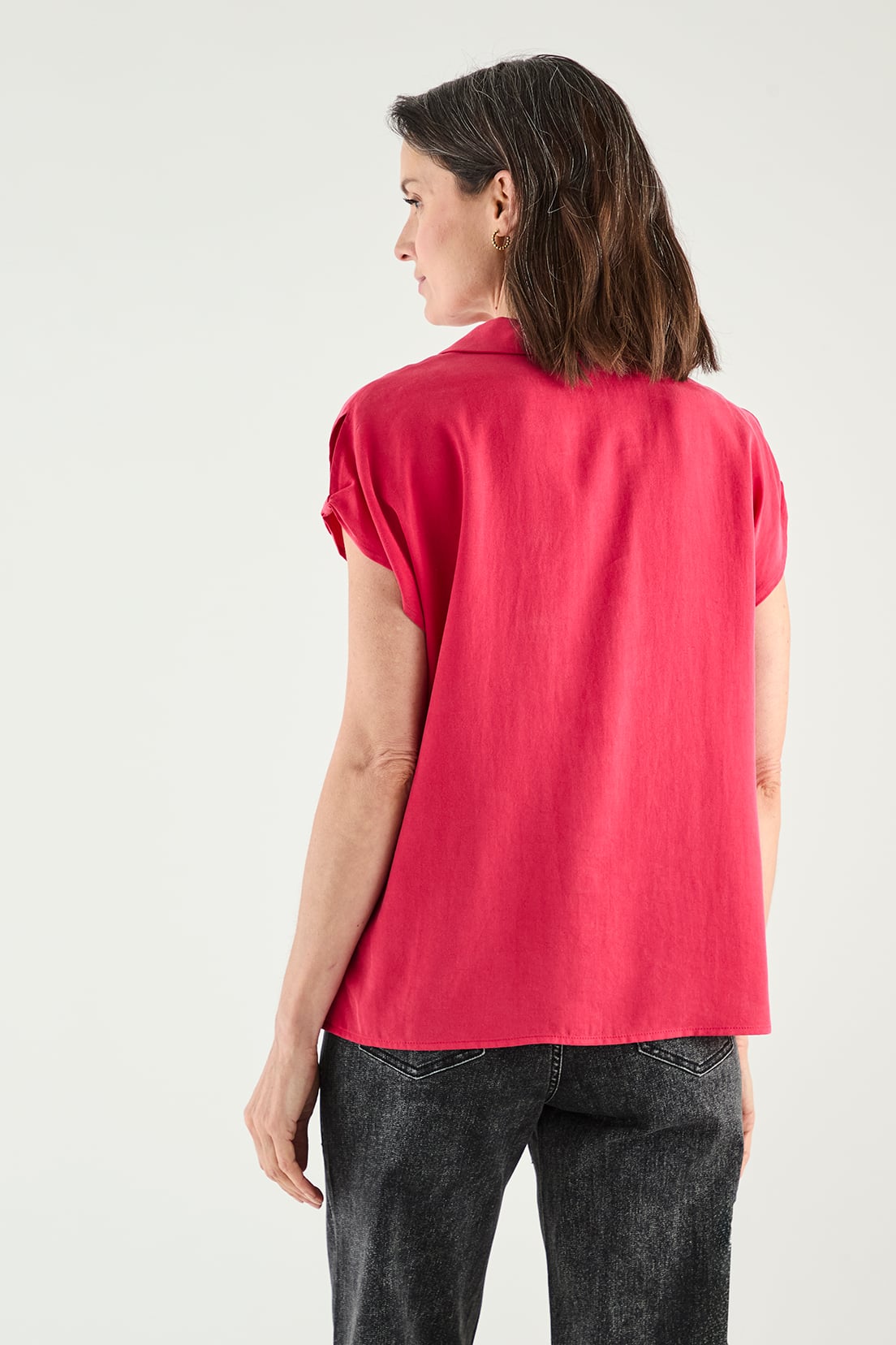 BLUSA MUJER MA GRIFFE FUCSIA ESCOTE EN V - 4
