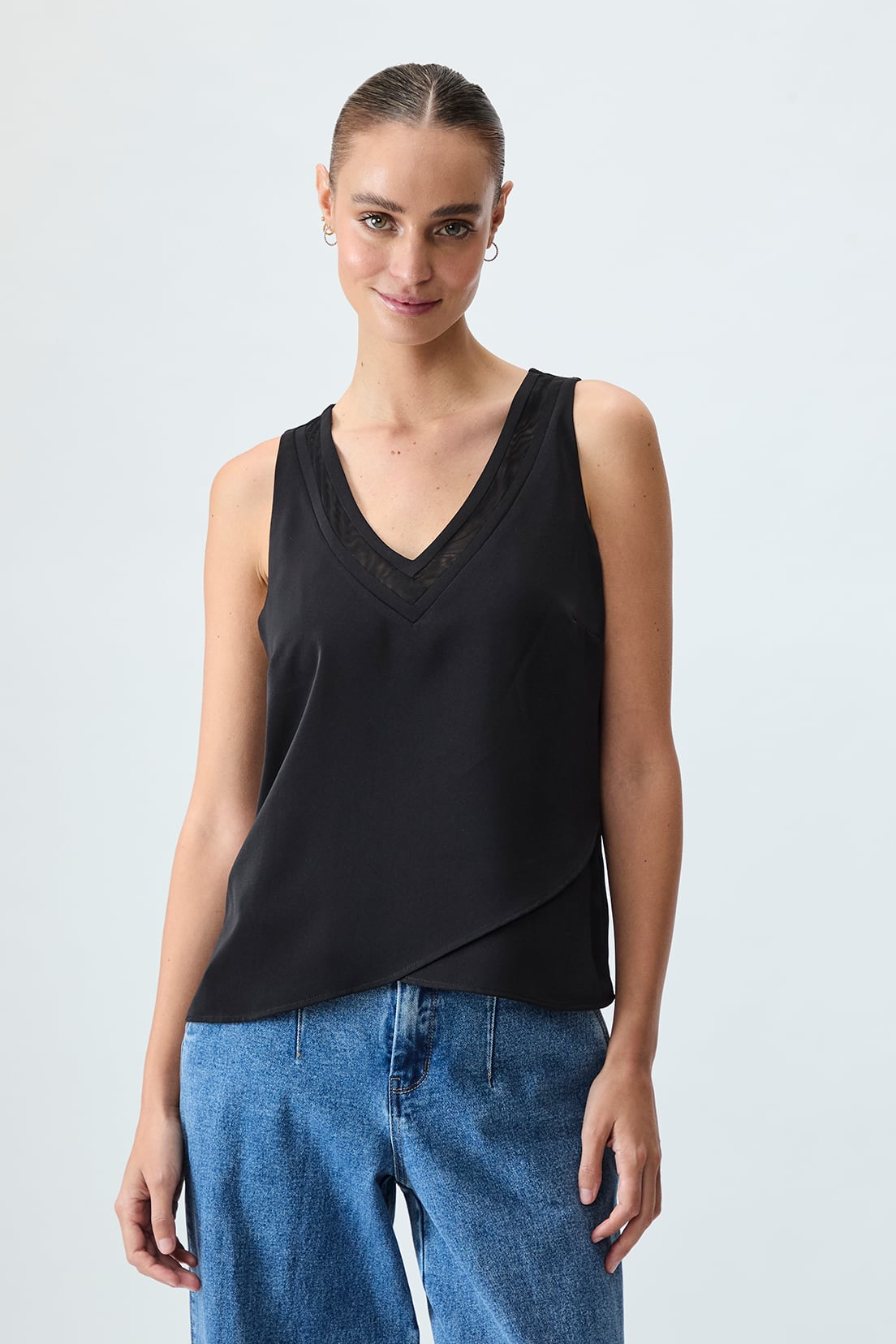 BLUSA MUJER NEGRO LISA - 1