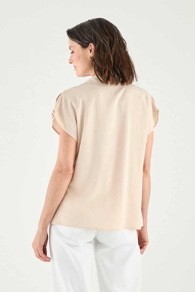BLUSA MUJER GRIFFE BEIGE ESCOTE V - 4