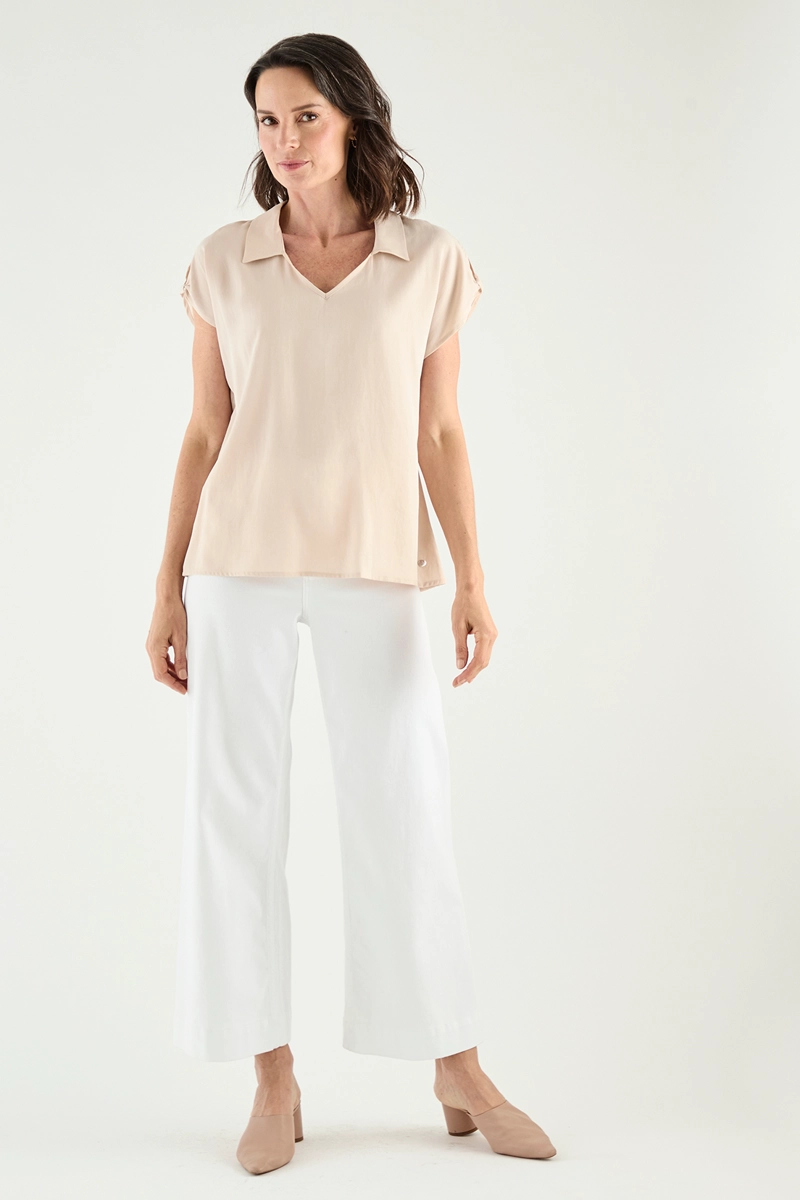 BLUSA MUJER GRIFFE BEIGE ESCOTE V - 5