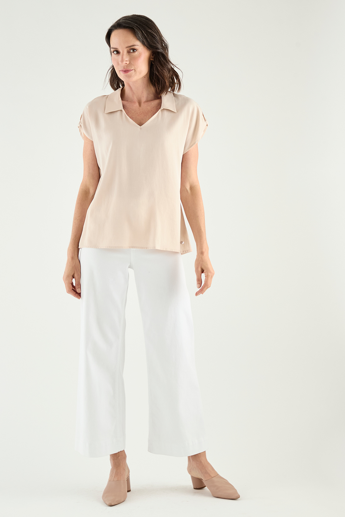 BLUSA MUJER GRIFFE BEIGE ESCOTE V - 5