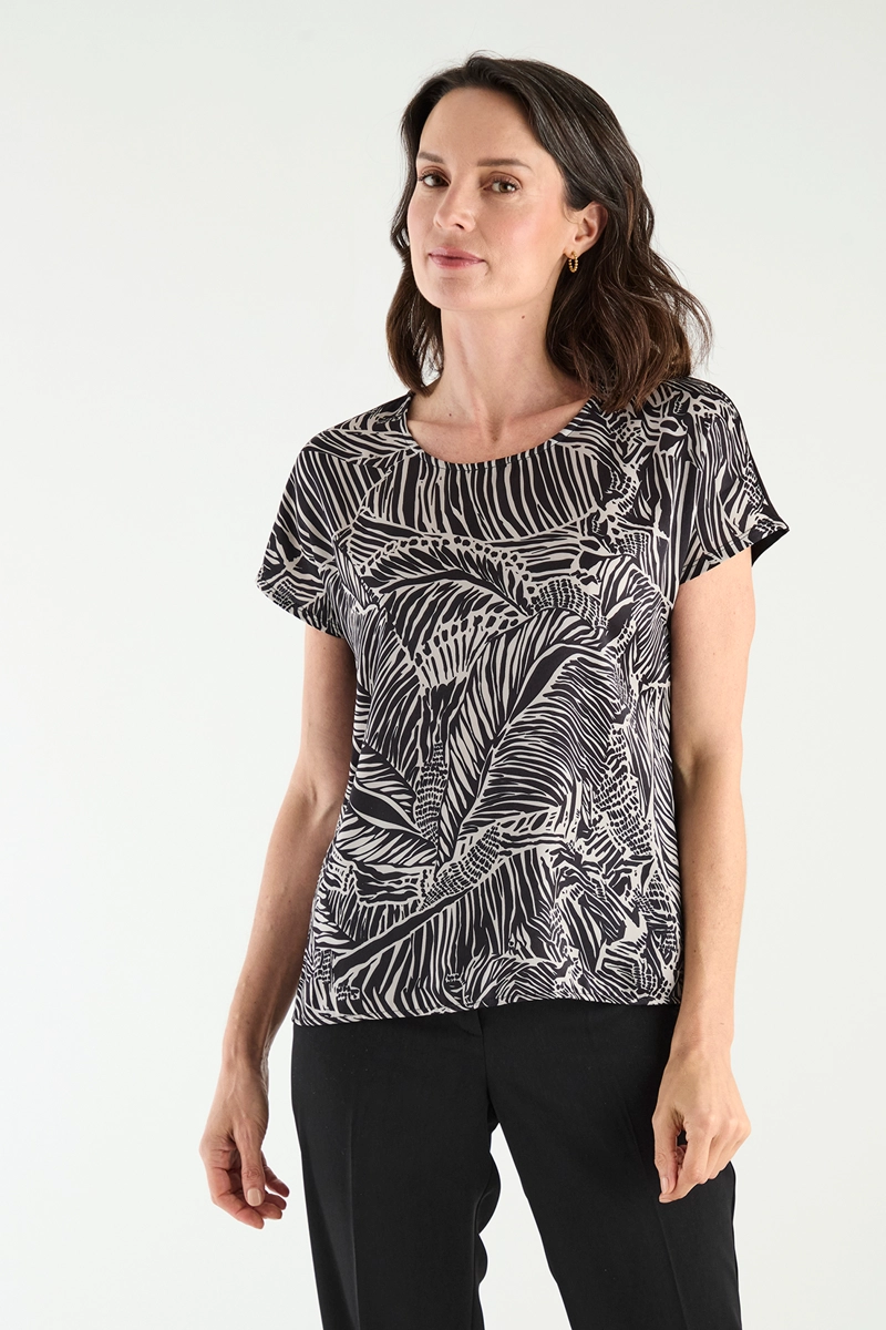 POLERA MANGA CORTA MUJER GRIFFE NEGRO ESTAMPADA - 1