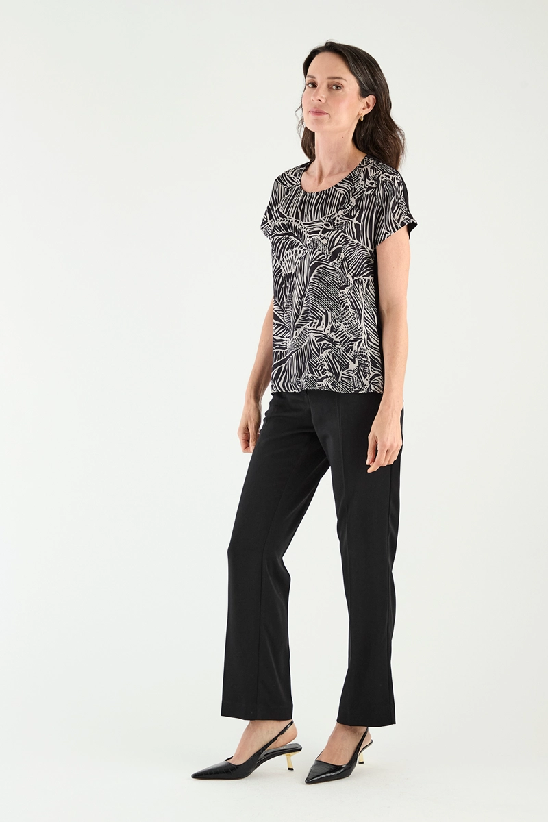 POLERA MANGA CORTA MUJER GRIFFE NEGRO ESTAMPADA - 3