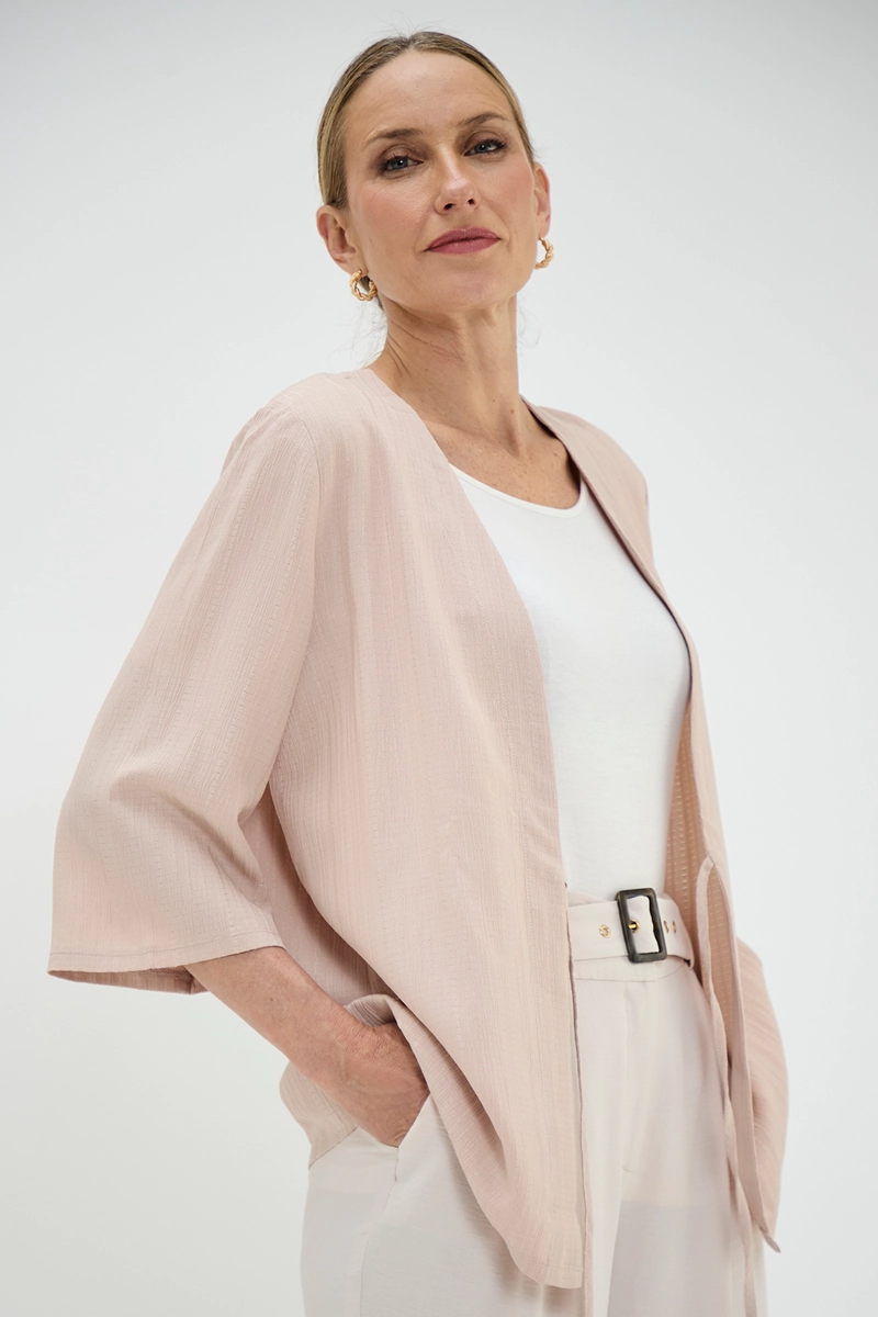 KIMONO MUJER GRIFFE BEIGE TEXTURA - 1