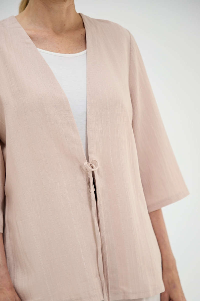 KIMONO MUJER GRIFFE BEIGE TEXTURA - 2
